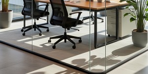 現代辦公室玻璃隔間設計，有效區分空間